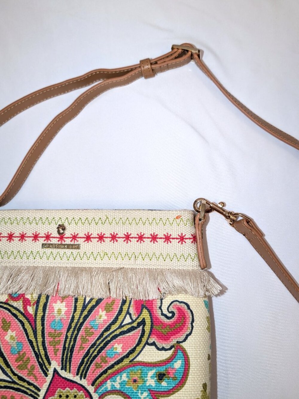 Spartina 449 | Linen & Leather Salt Meadow Hipster Crossbody Bag | One Size - Picture 4 of 14